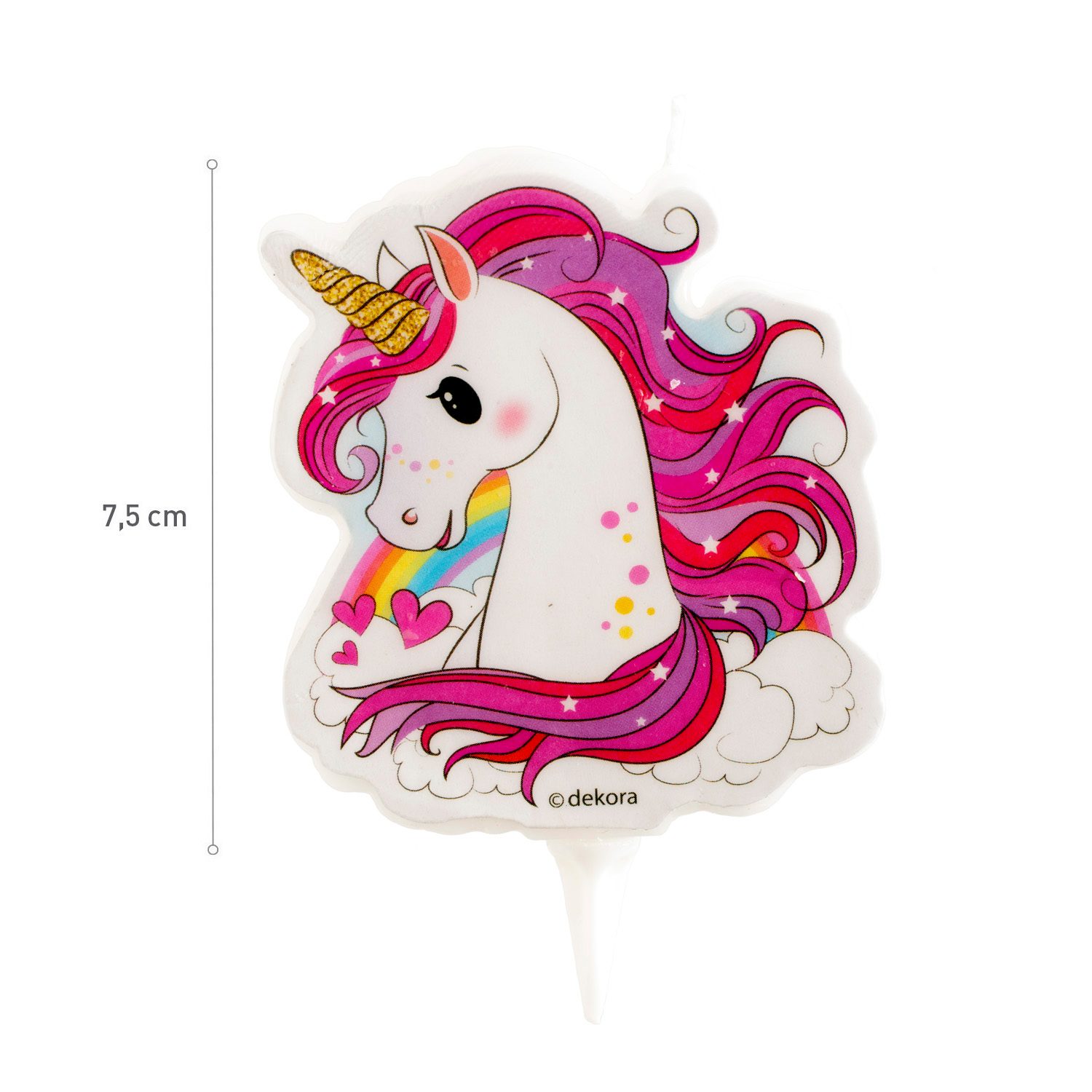 Bougie licorne avec dimension